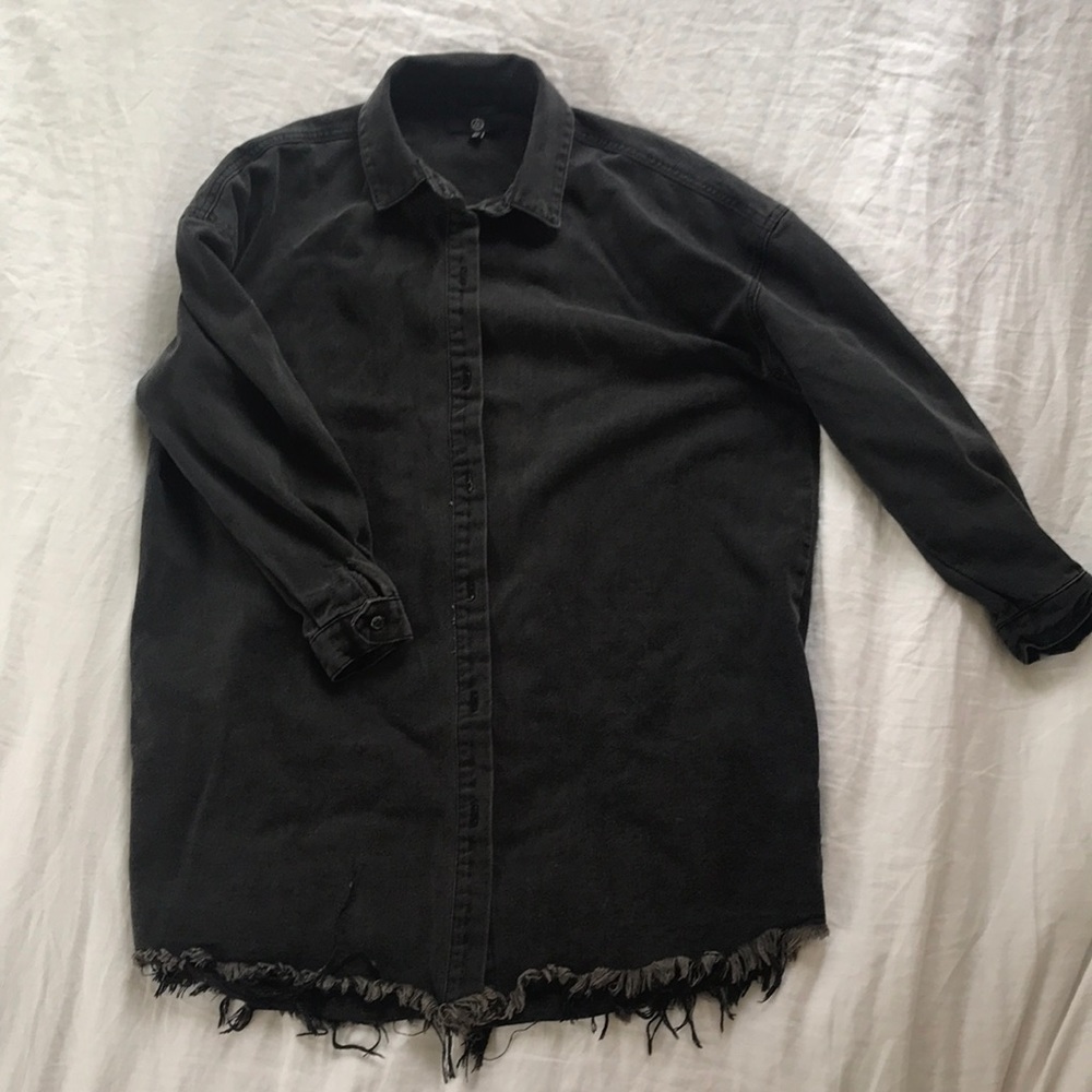 Missguided Black Oversized Button-down Shirt